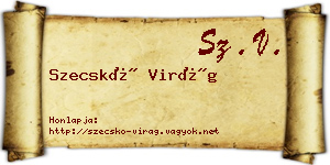Szecskó Virág névjegykártya